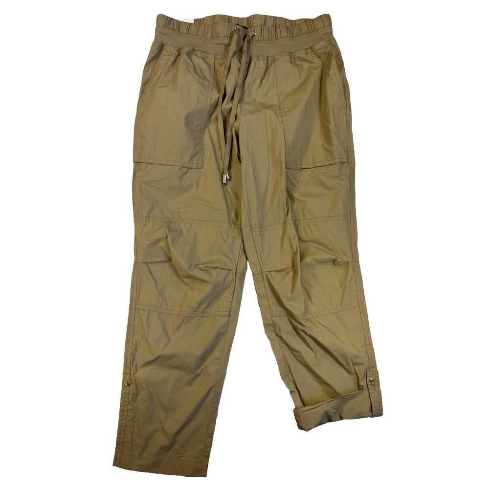 Nautica Jeans Co. Women's Sm Cotton Roll-Tab Utility Pants Khaki Hiking Outdoors